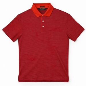 Polo Golf Ralph Lauren Performance Red Striped Polo Shirt Size L